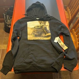 Disney Star Wars x Old Navy Size Medium The Child Black Pullover Hoodie NWT